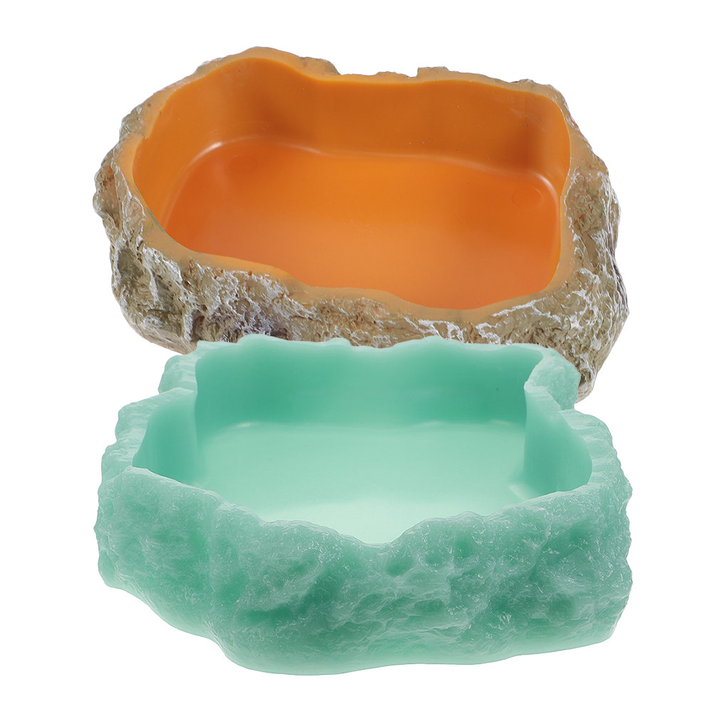 Water Dish Reptile - 2 Pezzi Ciotola per Cibo e